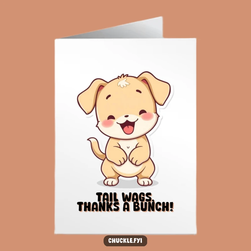 Free Printable Puppy Thank You Card: Funny Wiggling Tail Downloadable Gift for Dog Lovers
