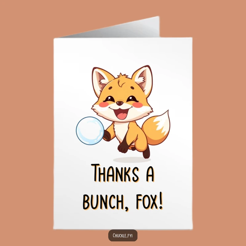 Free Printable Fox Thank You Card - Grinning Bubble Chase, Downloadable Gratitude
