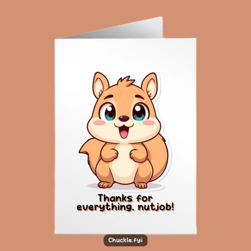Chattering Squirrel Thank You: Free Printable Card, Excited Downloadable Gift