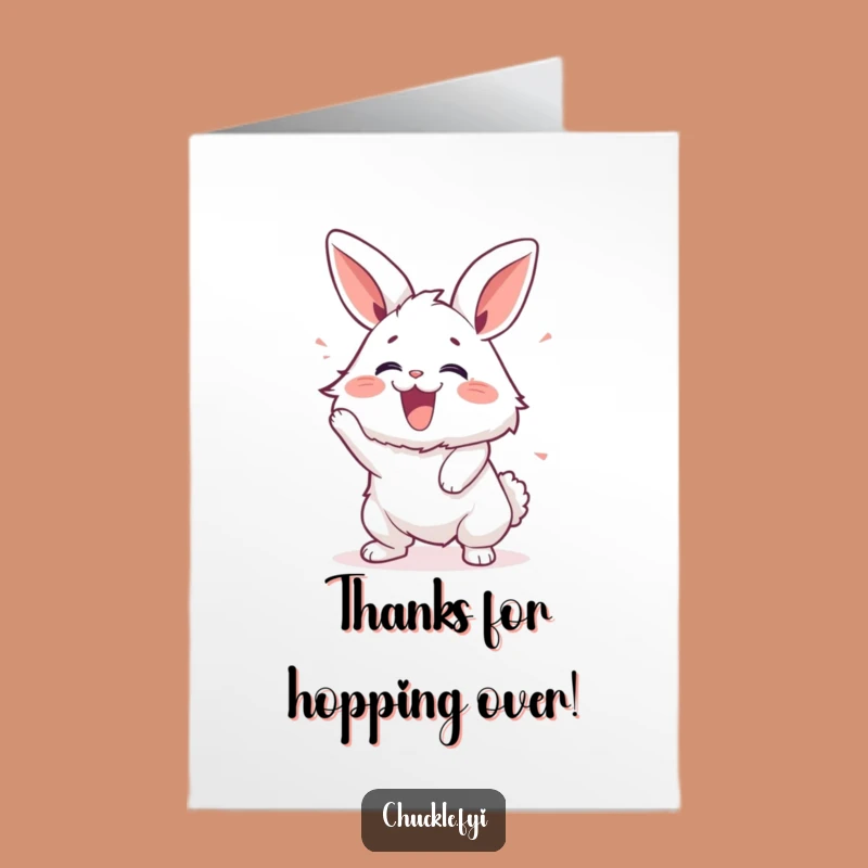 Free Printable Thank You Card: Laughing Bunny, Funny Grateful Download