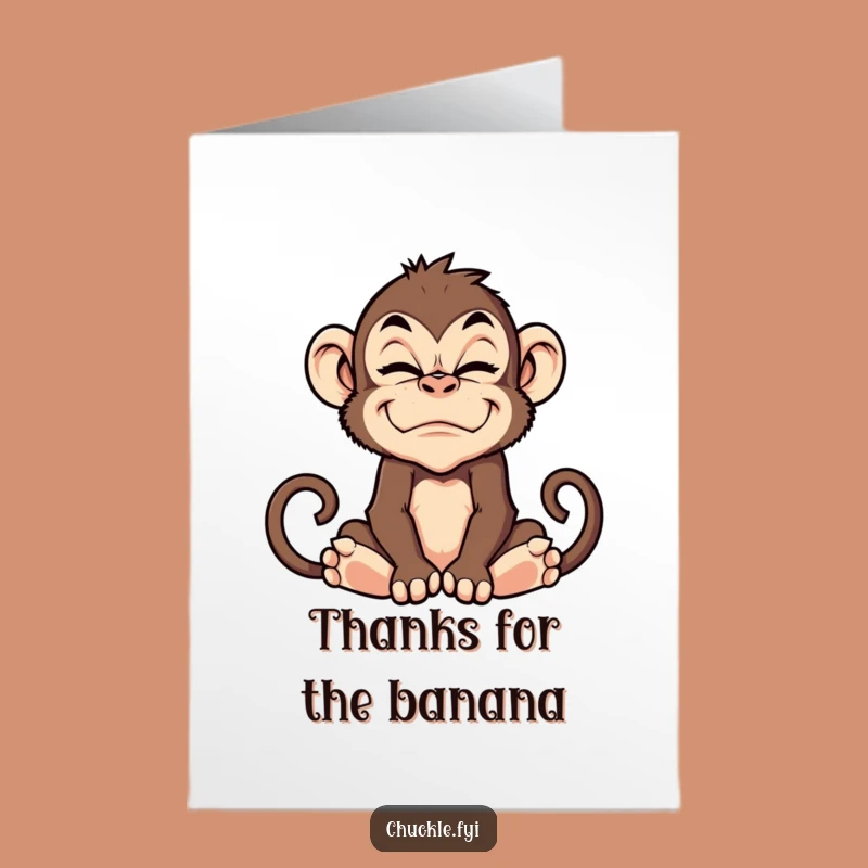 Free Printable Thank You Card: Silly Monkey Grimace, Funny Downloadable Gift!