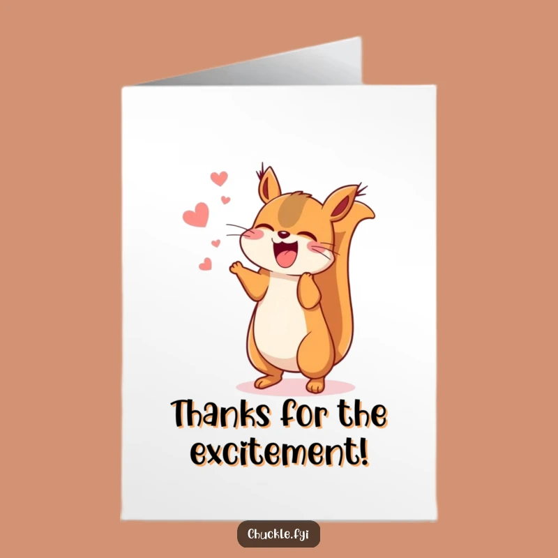 Free Printable Thank You Card: Joyful Kawaii Squirrel - Print at Home Gift