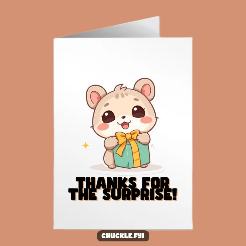 Free Printable Thank You Card: Excited Animal, Gift Wonder Downloadable Gift