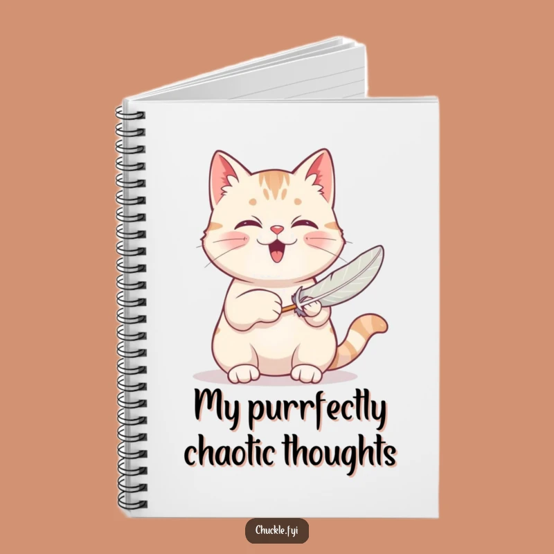Funny Cat Notebook: Purring Kitty's Feather Toy Notes