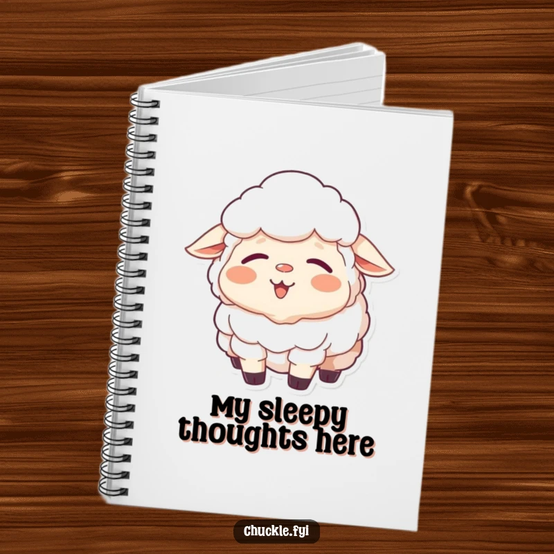 Funny Sheep Notebook: A sleepy sheep mid-yawn, showing a happy, contented smile, ready to hold your notes.