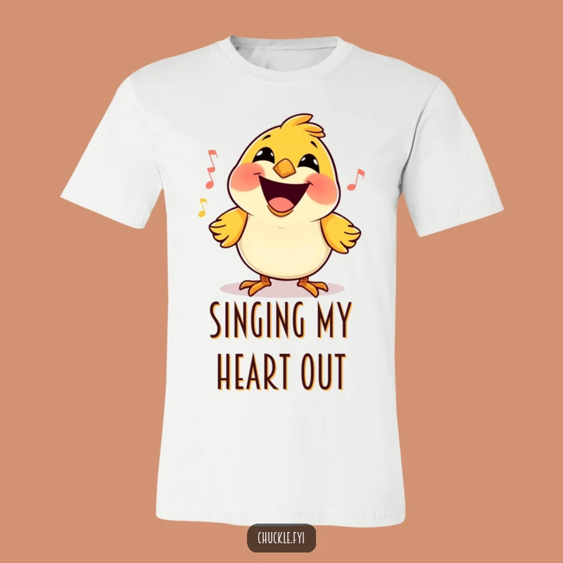 Funny Bird Song T-Shirt: Joyful Cartoon Aviary Tee for Happy Singers