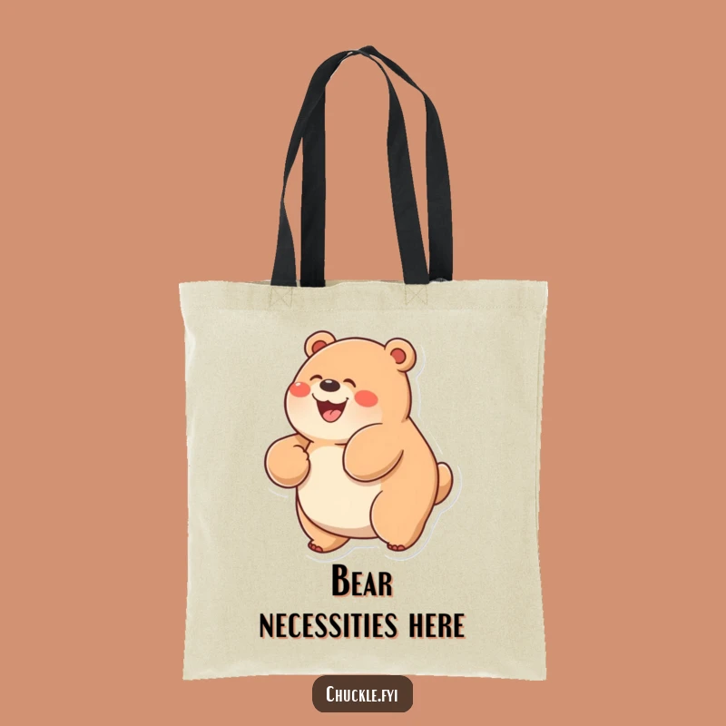 Funny Chubby Bear Tote Bag: Glee-Filled Rolling Bear Carry-All, Charming Funny Gift