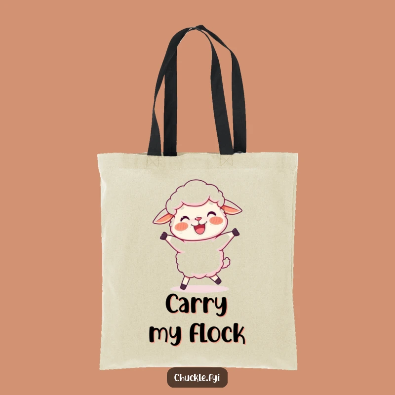 Funny Sheep Dance Tote Bag: Cartoon Ewe Carryall for Joyful Errands