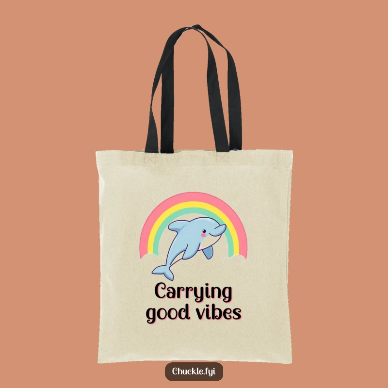 Funny Dolphin Tote Bag: Eco-Friendly & Colorful Ocean Carry-All