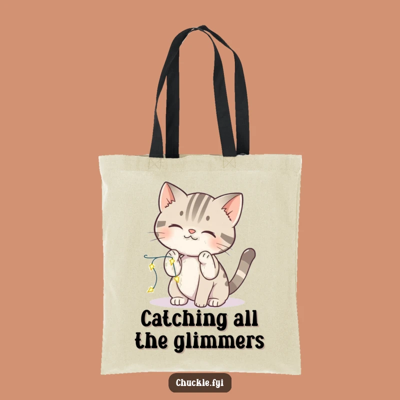 Funny Cat Lights Tote Bag: Carry Your Essentials with Playful Style