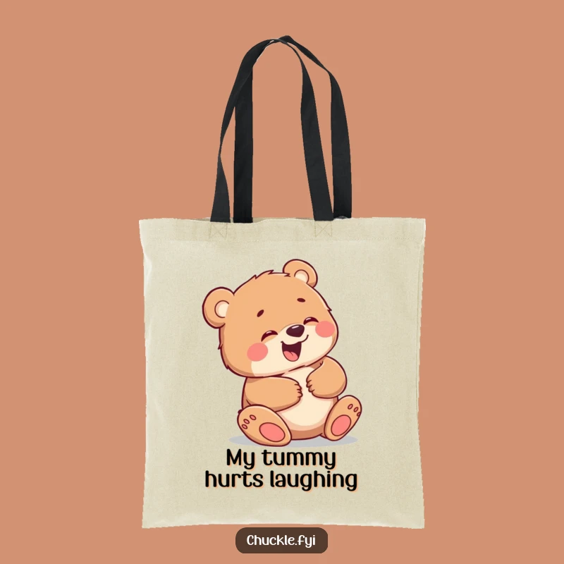 Funny Bear Cub Giggling Tote Bag - Durable and Hilarious Carry-All