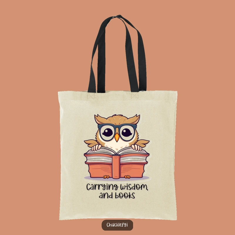 Funny Chuckling Owl Tote Bag: Carry Your Books with Wise, Whimsical Style