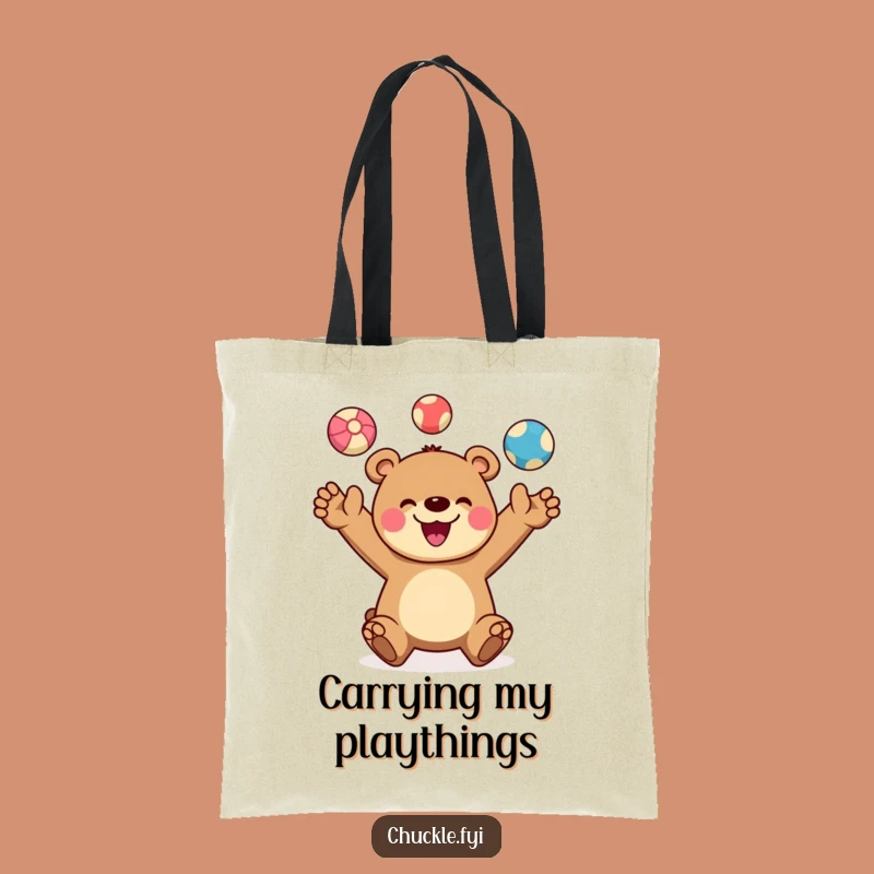 Funny Juggling Bear Tote Bag: Carry Your Fun with Cheerful Bear Flair