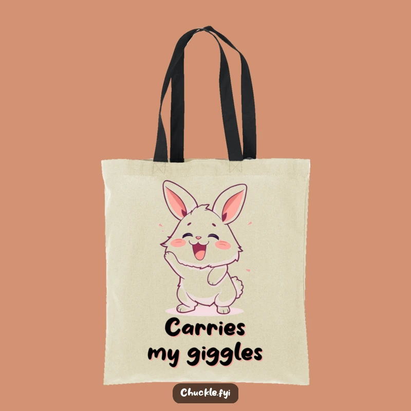 Funny Laughing Bunny Tote Bag for Grocery Giggles
