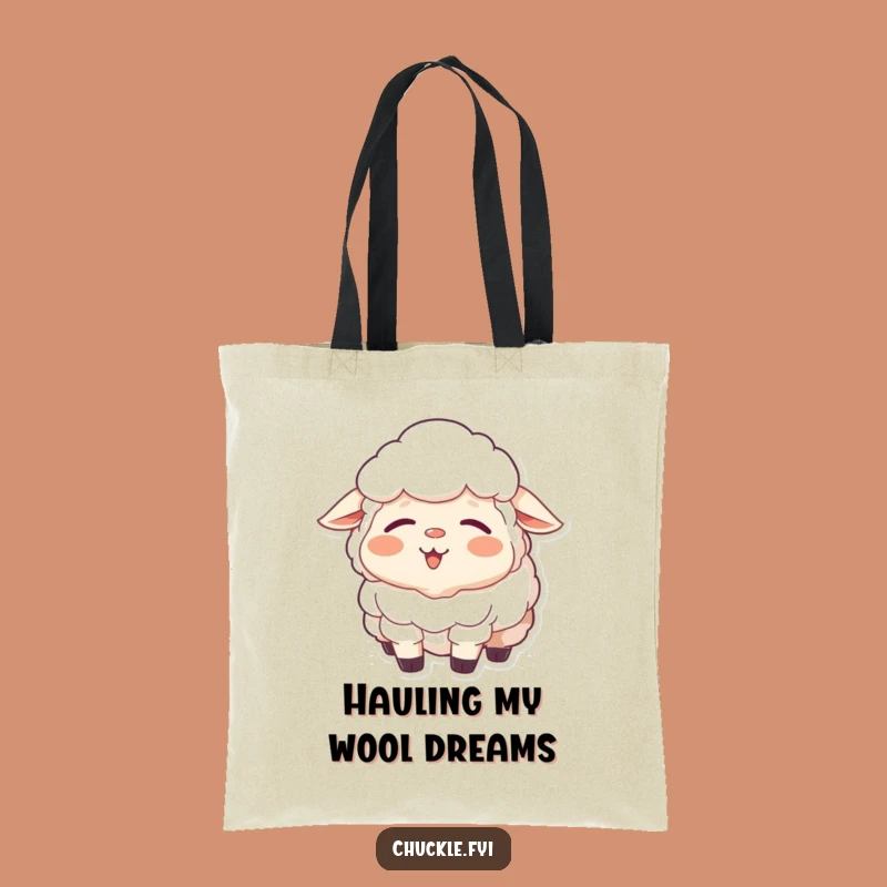 Funny Sheep Tote Bag: Sleepy Yawn Companion, Cute & Practical