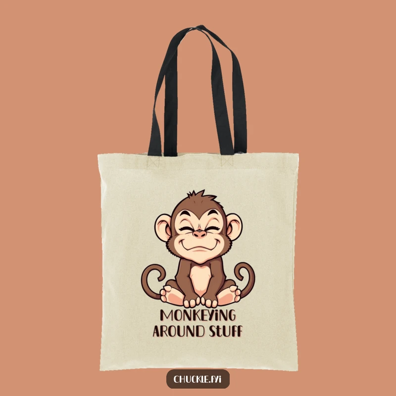 Funny Monkey Grimace Tote Bag: Carry Your Humor Everywhere