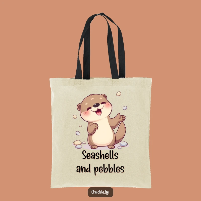 Funny Otter Juggling Pebbles Tote Bag: Carry Your Essentials with a Smile